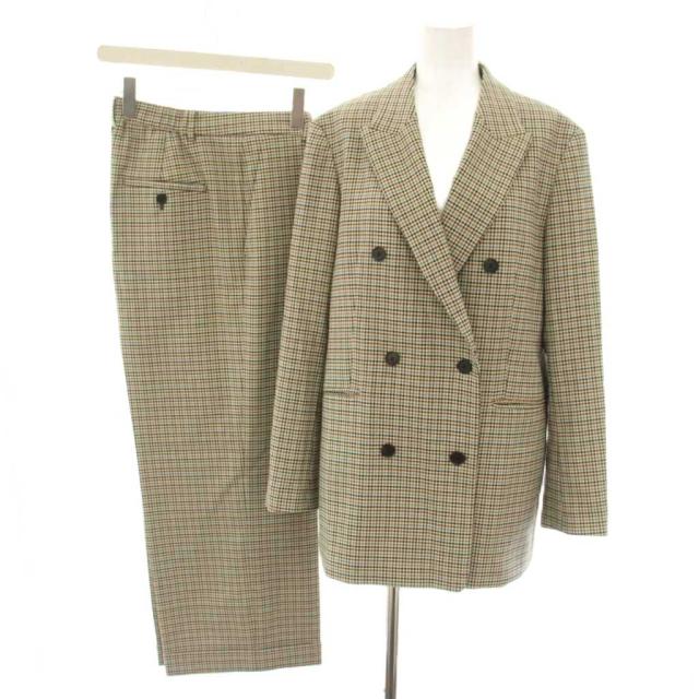 【中古】23区 オンワード樫山 スーツ ガンクラブチェックストレッチジャケット 40 アンクルパンツ 44 白 レディース