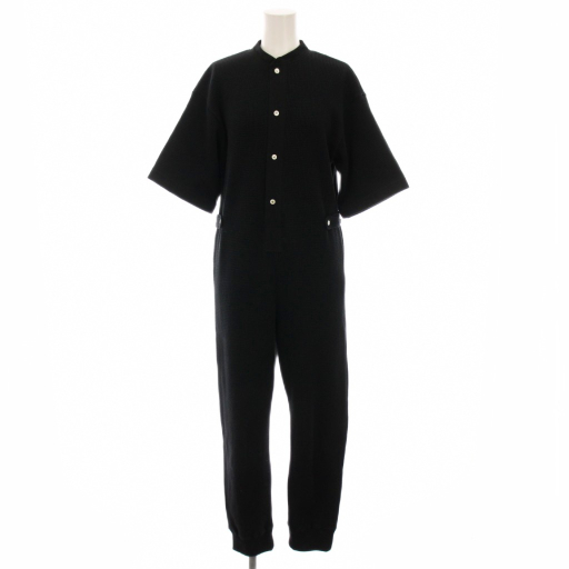 【中古】ロンハーマン ヴィンテージ ワッフル オールインワン サロペット バンドカラー 半袖 XS 黒 3710300057