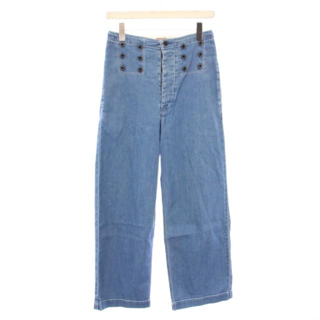 【中古】キャピタル kapital デニム パンツ ジーンズ ストレート ボタンフライ XS 水色 ライトブルー