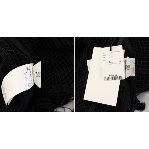 【中古】未使用品 アメリヴィンテージ メディルーズメッシュフラワーニットトップス カットソー 長袖 黒_7