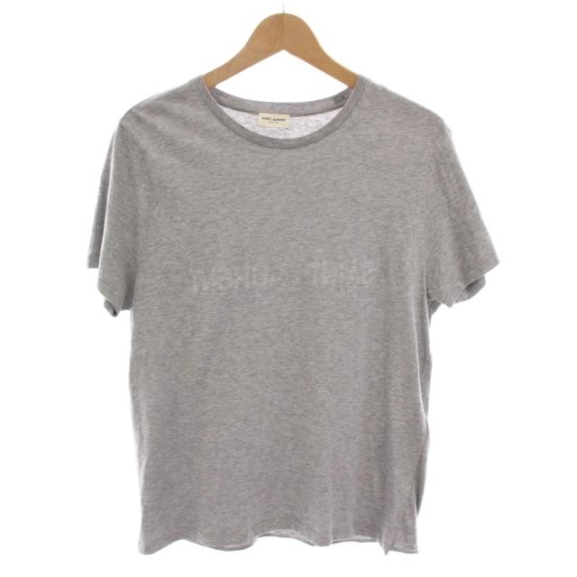 【中古】サンローラン パリ SAINT LAURENT PARIS リバースロゴ Tシャツ カットソー 半袖 L グレー 710821 メンズ