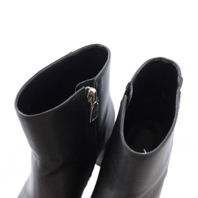 【中古】コーチ COACH ショートブーツ スクエアトゥ レザー 6.5C 黒 CT606 /TK レディース