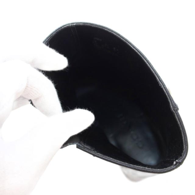 【中古】コーチ COACH ショートブーツ スクエアトゥ レザー 6.5C 黒 CT606 /TK レディース