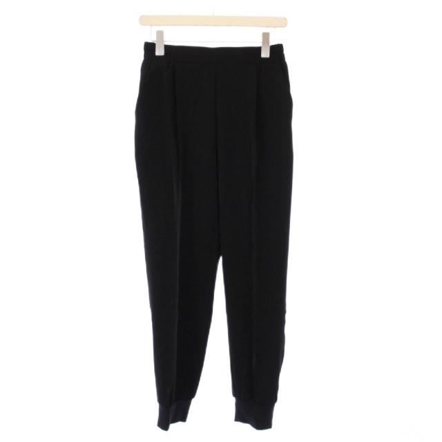 【中古】ソージュ SOEJU ヴィンテージサテンパンツ ジョガー イージー ウエストゴム ストレッチ タック M 黒