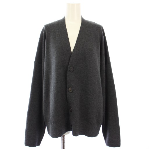 【中古】エンフォルド ENFOLD V CARDIGAN カーディガン ニット 長袖 38 グレー 300IS270-0531 /TK レディース
