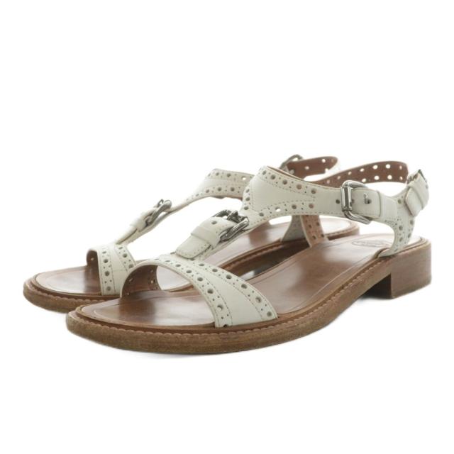 【中古】チャーチ church's サンダル ストラップ レザー 36.5 白 ホワイト A74030 /AN5 レディース