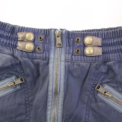 【中古】ディーゼル DIESEL スラックスパンツ ジップフライ 総柄 USED加工 M 紺 ネイビー /BB メンズ 中古】ディーゼル DIESEL スラックスパンツ ジップフライ 総柄 USED