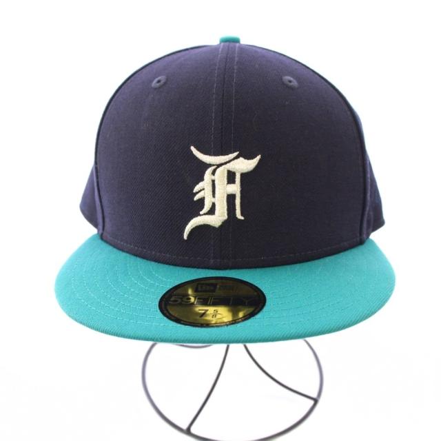 【中古】ニューエラ NEW ERA Fear of God Mariners キャップ 帽子 6パネル ウール ロゴ 刺繍 60.6cm 紺 ネイビー