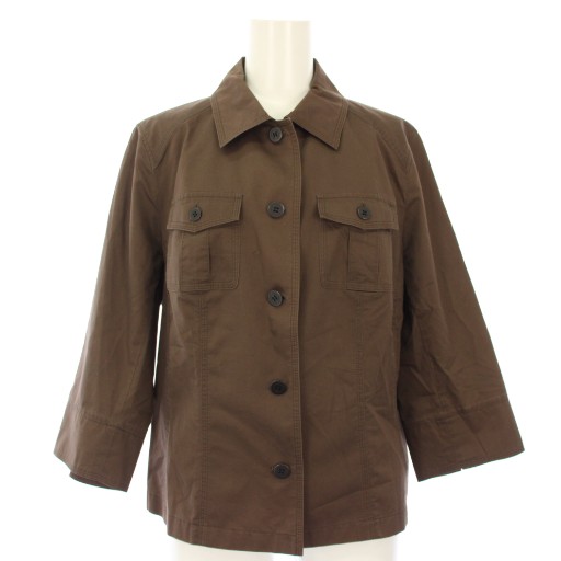 【中古】バーバリー ロンドン BURBERRY LONDON シャツジャケット 七分袖 44 ブラウン FCB29-420-55 /TK レディース