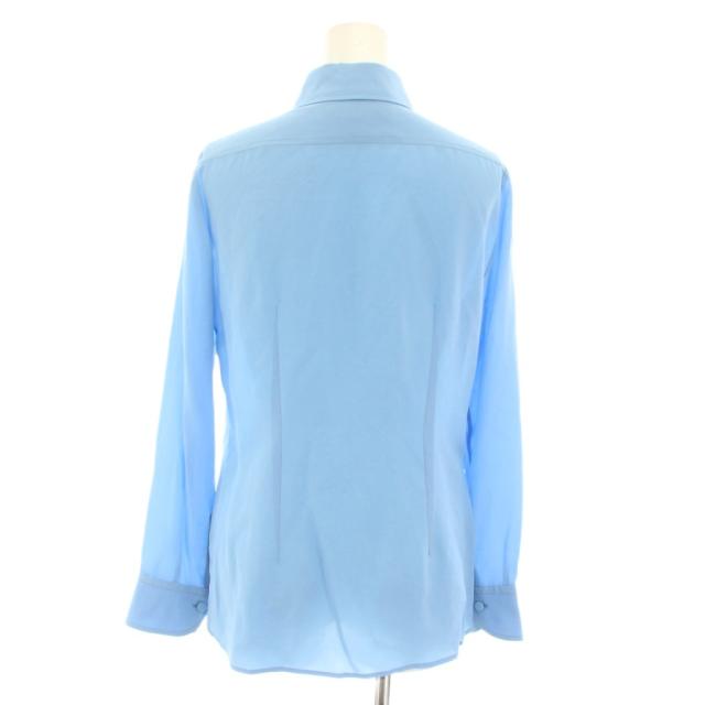 【中古】グッチ GUCCI シャツ ブラウス 長袖 インターロッキングGGロゴ 絹 シルク 36 水色 627407 レディース
