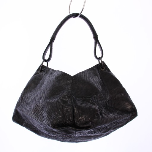 【中古】ボッテガヴェネタ アクイローネ パイソンレザー ハンドバッグ ワンショルダーバッグ 黒 131597 レディース