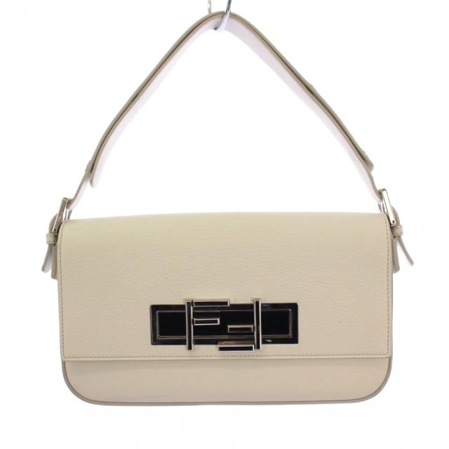 【中古】フェンディ FENDI 3バゲット ショルダーバッグ レザー ホワイト 8BR720 /KH ■OH レディース