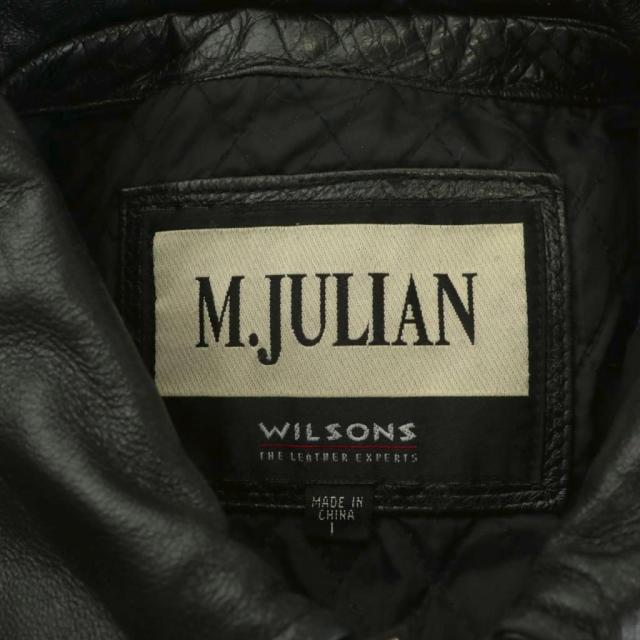 【中古】M.JULIAN Wilsons レザージャケット 革ジャン ジップアップ 黒 ブラック /AN50 メンズ 中古】M.JULIAN Wilsons レザージャケット 革ジャン ジップアップ 黒