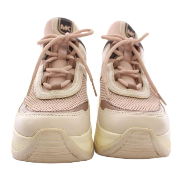 【中古】マイケルマイケルコース Michael michael kors OLYMPIA オリンピア スニーカー シューズ 厚底 6.5M ピンク