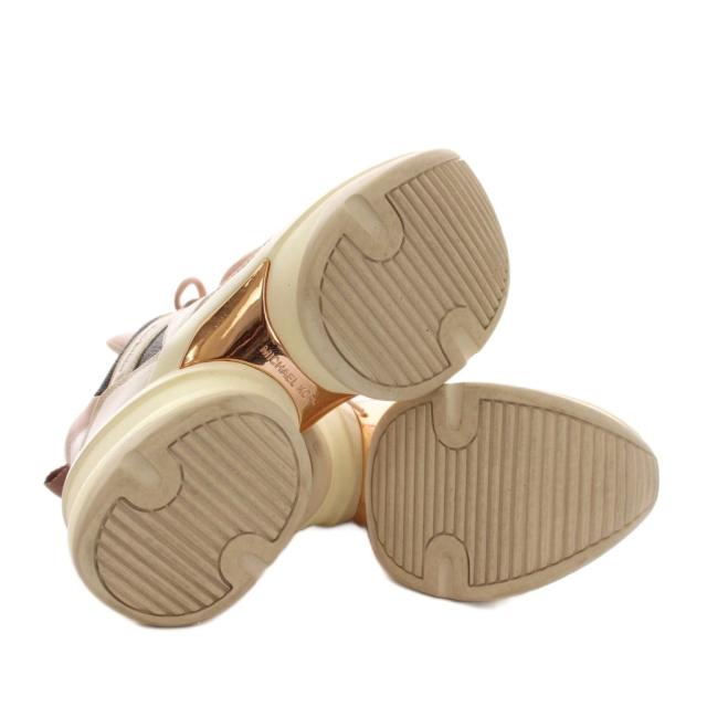 【中古】マイケルマイケルコース Michael michael kors OLYMPIA オリンピア スニーカー シューズ 厚底 6.5M ピンク