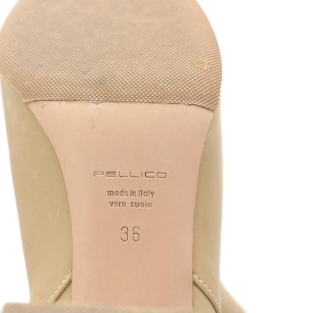 【中古】ペリーコ PELLICO 21AW Chaos別注 ロングブーツ チャンキーヒール アーモンドトゥ レザー 36 ベージュ_3
