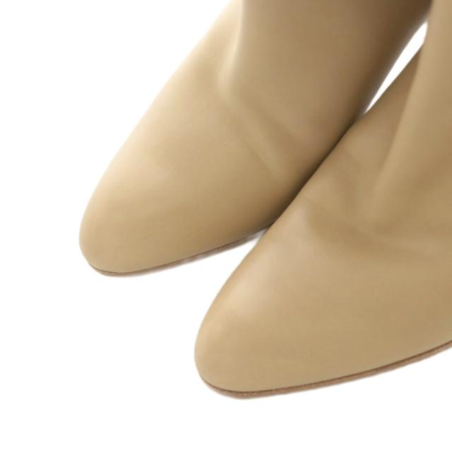 【中古】ペリーコ PELLICO 21AW Chaos別注 ロングブーツ チャンキーヒール アーモンドトゥ レザー 36 ベージュ_5