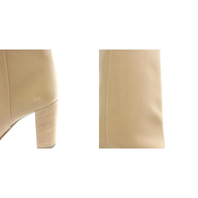 【中古】ペリーコ PELLICO 21AW Chaos別注 ロングブーツ チャンキーヒール アーモンドトゥ レザー 36 ベージュ_8