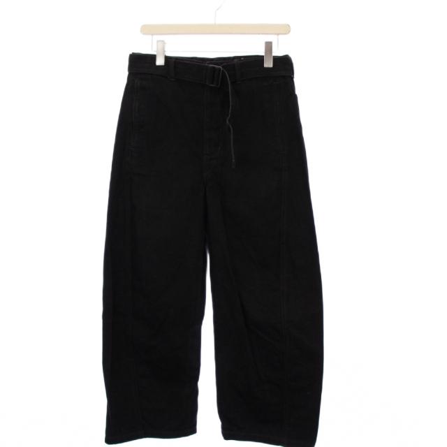 【中古】ルメール LEMAIRE ツイストベルテッドパンツ ワイド S 黒 PA326 LD1000 /KH メンズ