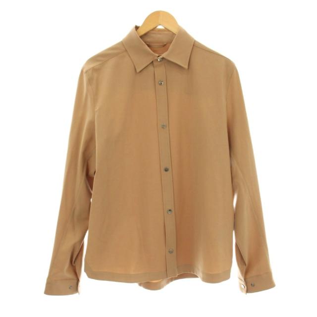 【中古】ヘルノ HERNO クレープフルイドシャツ カジュアルシャツ 長袖 48 ベージュ GI000437U334212157 /KU メンズ