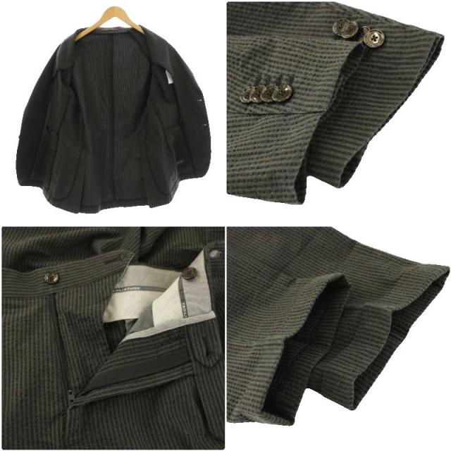 【中古】タリアトーレ G-DAKAR TAG11 シングルスーツ シアサッカー ジャケット パンツ ストライプ柄 50 黒 33UEZ006_5