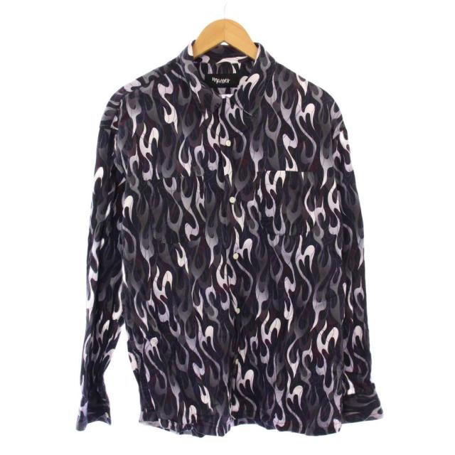 【中古】マシス MASSES カジュアルシャツ 長袖 レギュラーカラー 総柄 S マルチカラー /BB メンズ