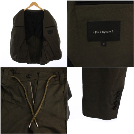 【中古】1PIU1UGUALE3 COMFY スーツ セットアップ 上下 テーラードジャケット パンツ VI カーキ メンズ_6
