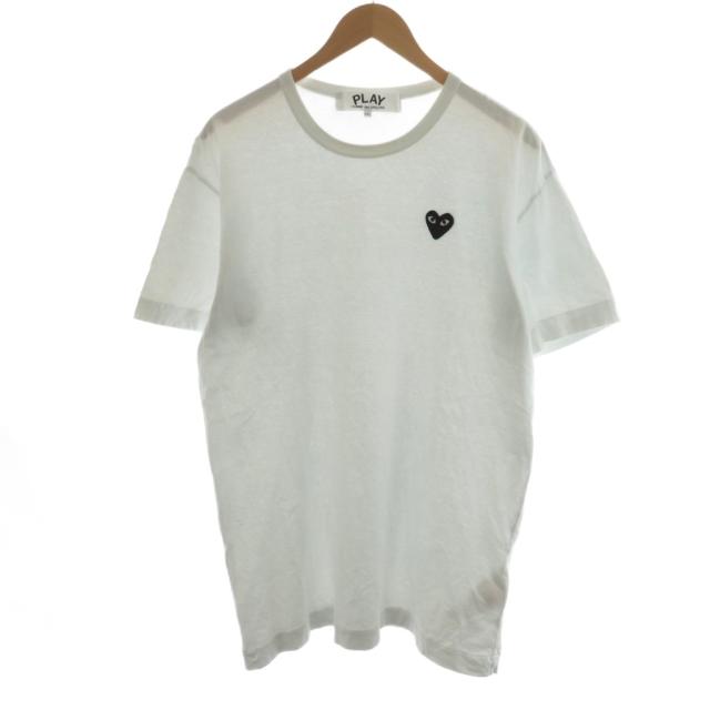 【中古】プレイコムデギャルソン PLAY COMME des GARCONS AD2023/4 Tシャツ カットソー 半袖 ワッペン XXL 白 黒