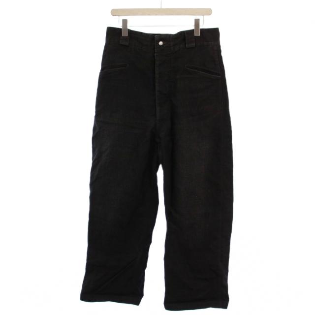 【中古】未使用品 A.PRESSE Vintage Black Linen Trousers パンツ 2 黒 メンズ