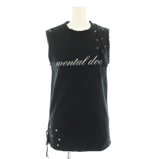 【中古】ヒステリックス Hysterics タンクトップ ロゴプリント リボン ラメ FREE 黒 シルバー 2CR-2780 レディース