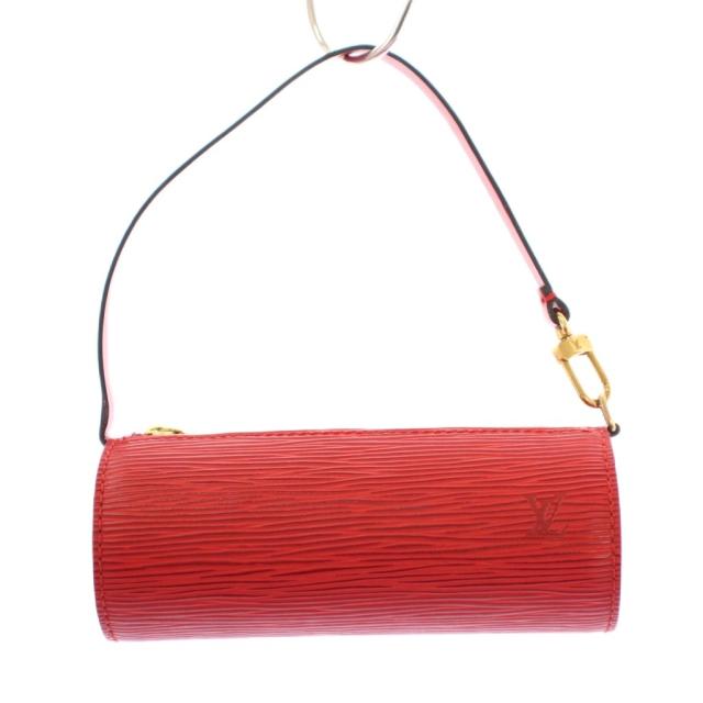 【中古】ルイヴィトン LOUIS VUITTON エピ スフロ カスティリアンレッド ポーチ ワンカラー ロゴ レザー 赤 M52227