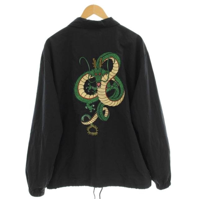 【中古】グラニフ ドラゴンボール コーチジャケット ブルゾン ステンカラー 裏地総柄 ナイロン L ブラック g245060-01