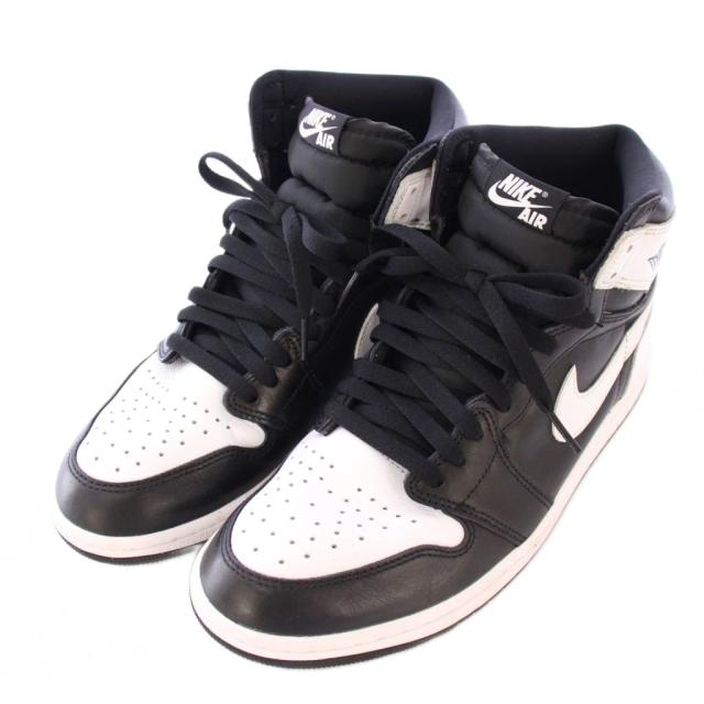 【中古】ナイキ エアジョーダン1レトロハイOGブラックホワイト スニーカー US10.5 28.5cm DZ5485-010