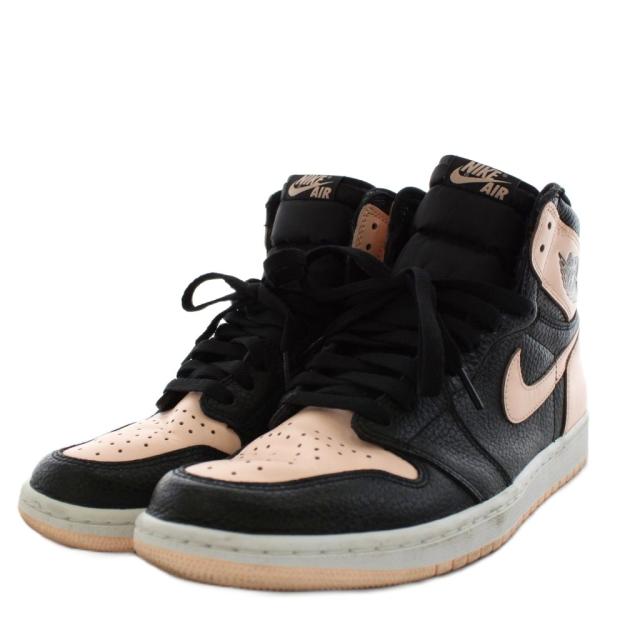 【中古】ナイキ エアジョーダン レトロ ハイ スニーカー シューズ US10 28.0cm ピンク 黒 555088-081