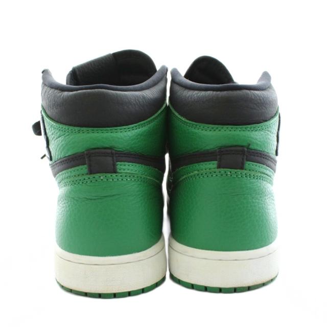 【中古】ナイキ エアジョーダン1 レトロ ハイ OG ブラック/パイングリーン スニーカー US10.5 28.5cm 555088-030