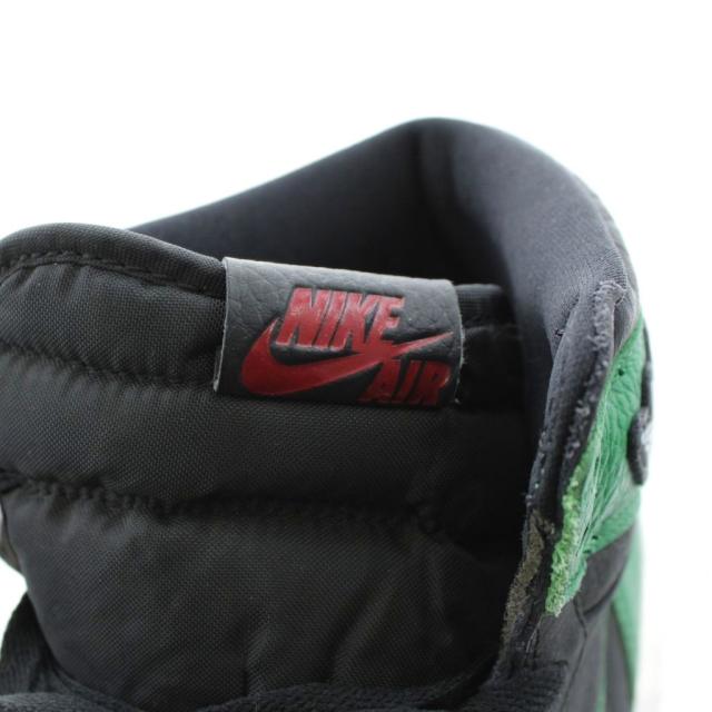 【中古】ナイキ エアジョーダン1 レトロ ハイ OG ブラック/パイングリーン スニーカー US10.5 28.5cm 555088-030