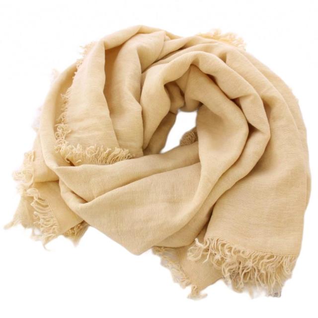 【中古】アソースメレ ASAUCE MELER ストール リネン 日本製 ベージュ /BM レディース