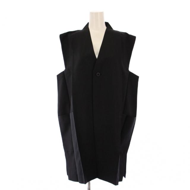 【中古】イッセイミヤケ ISSEY MIYAKE 132 5. FLAT 1 25AW ベスト ジャケット ロング 3 黒 IL53FE322 レディース