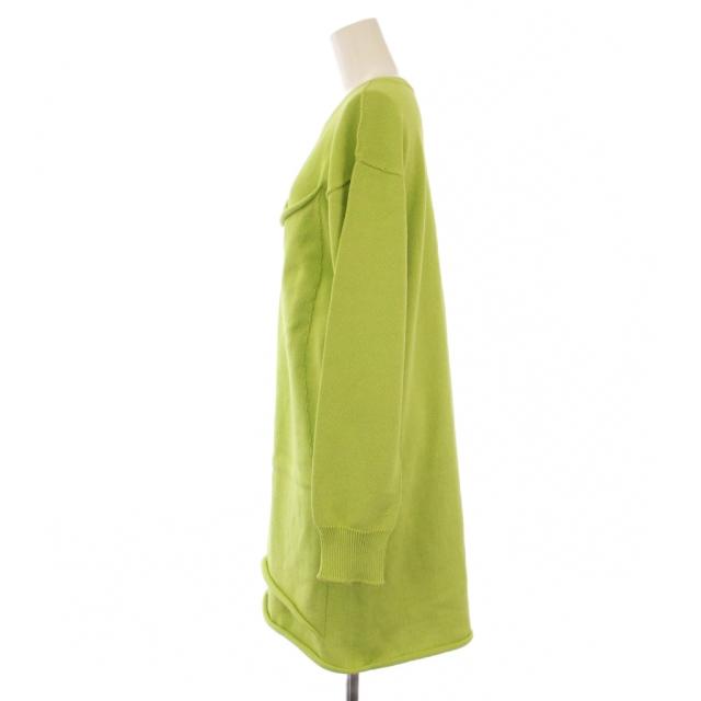 【中古】イッセイミヤケ ISSEY MIYAKE 25SS WEAR AND WORN ニット ワンピース ひざ丈 長袖 2 黄緑 レディース