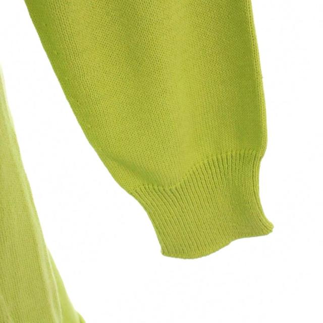 【中古】イッセイミヤケ ISSEY MIYAKE 25SS WEAR AND WORN ニット ワンピース ひざ丈 長袖 2 黄緑 レディース