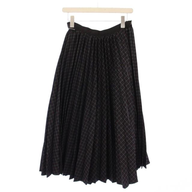 【中古】サカイ sacai Zip Detail Pleated Skirt フレアスカート ロング チェック柄 3 マルチカラー レディース