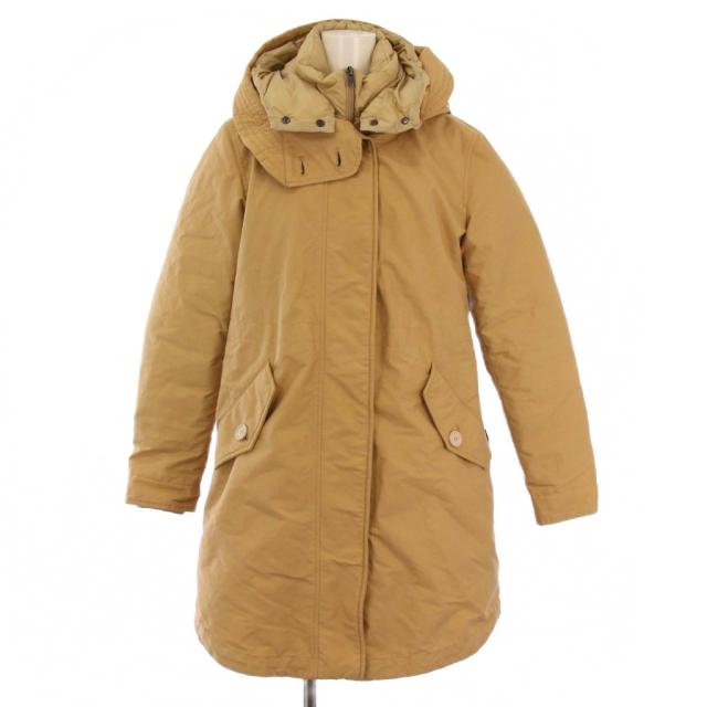 【中古】ウールリッチ WOOLRICH ECO LONG MLTRY PARKA ダウンコート ロング ジップアップ S ベージュ レディース