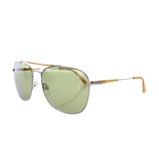 【中古】トムフォード TOM FORD Edward サングラス アイウェア メガネ 眼鏡 カラーレンズ 緑 シルバーカラー