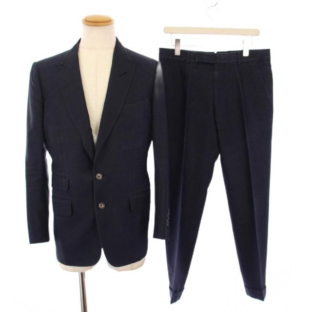 【中古】トムフォード TOM FORD スーツ テーラードジャケット パンツ スラックス シルク 7-48R 紺 14EL40 /KH メンズ