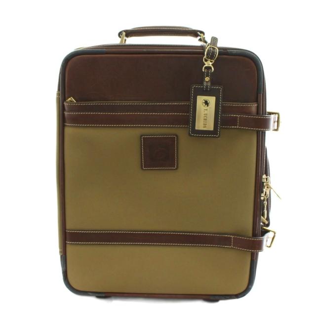 【中古】ハンティングワールド HUNTING WORLD キャリーケース キャリーバッグ スーツケース ロゴ カーキ 茶