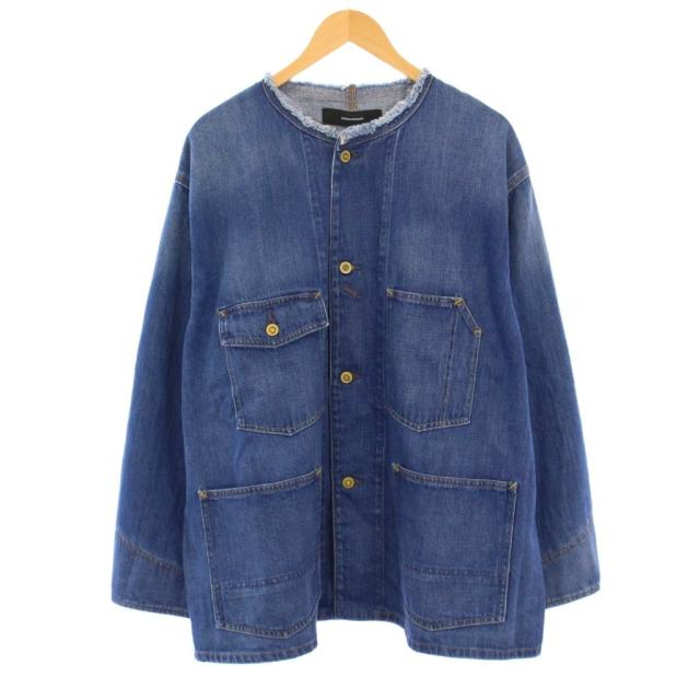 【中古】ジャーナルスタンダード JOURNAL STANDARD デニムカバーオール ノーカラージャケット アウター F 青
