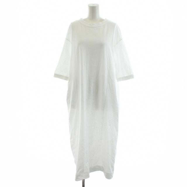 【中古】フォーティーファイブアールピーエム ジンバブエコットン 45星 ドレス ワンピース 半袖 マキシ ロング 白