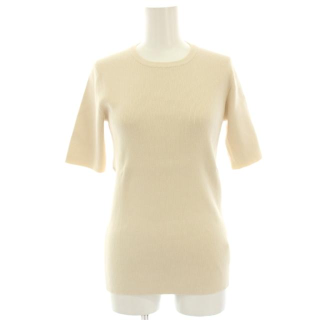 【中古】ミューズ ドゥーズィエム クラス Diner B RIB リブ半袖ニット カットソー ベージュ 20080500414010 /HN