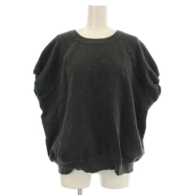 【中古】レミレリーフ REMI RELIEF SHISHIKUI ユーズド加工 スウェット 半袖 トレーナー F 黒 ブラック