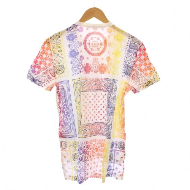 【中古】ルイヴィトン LOUIS VUITTON フラグメント ペイズリー モノグラム Tシャツ 半袖 白 マルチカラー